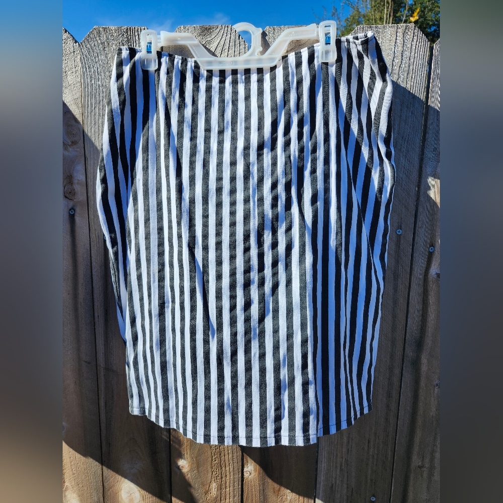 Vintage Too Fast Pinstriped Lace up Back Pencil Skirt XL